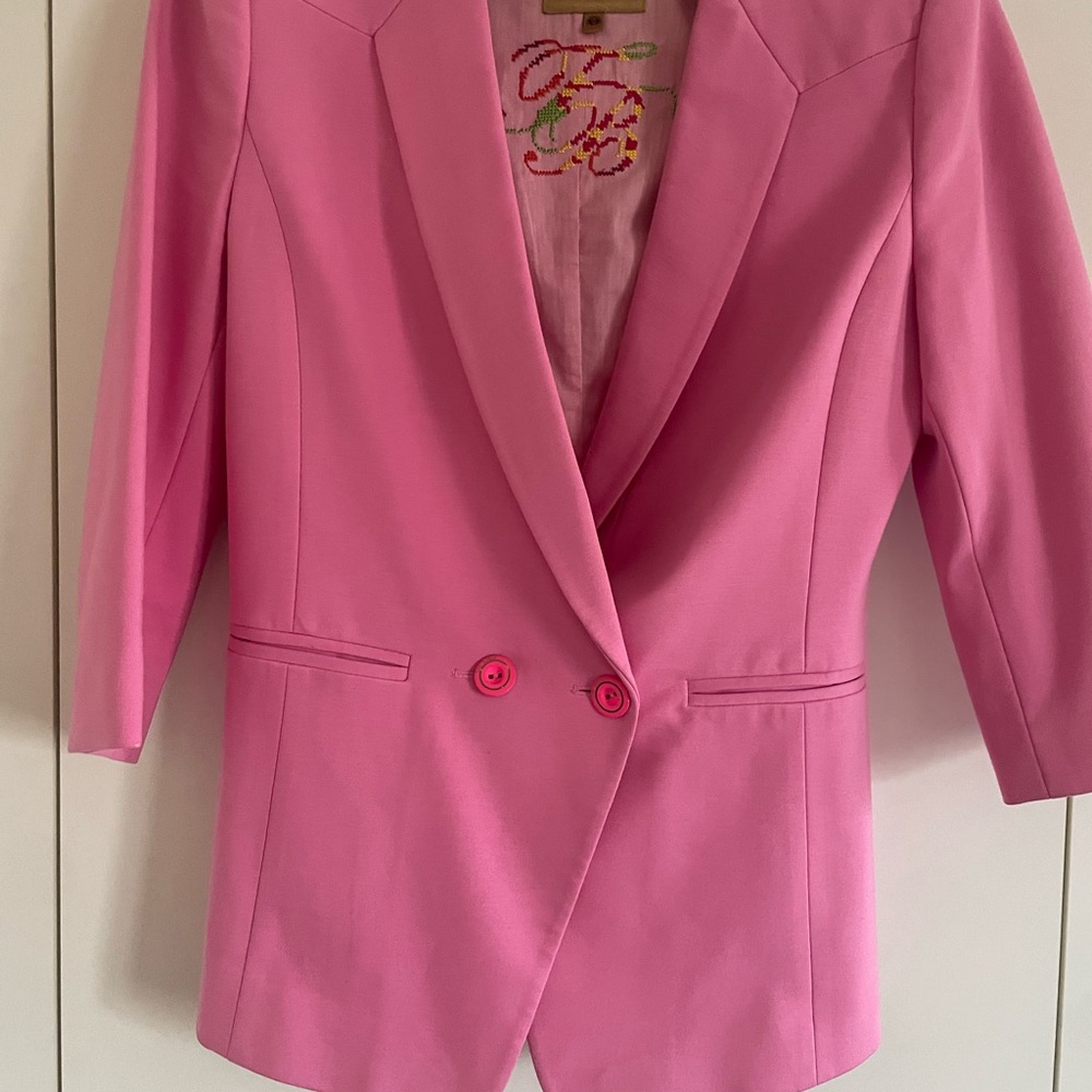 Ted Baker Pink Blazer with Tailored Fit and Notched Lapel